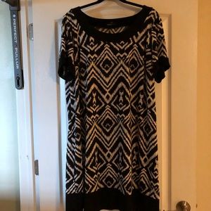 Black and white silky dress